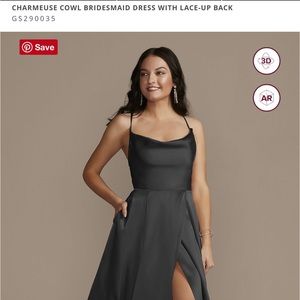 NWT David’s Bridal Charmeuse Cowl Dress